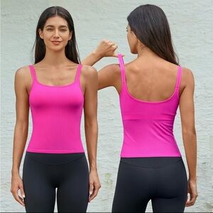 Pink ribbed tank top